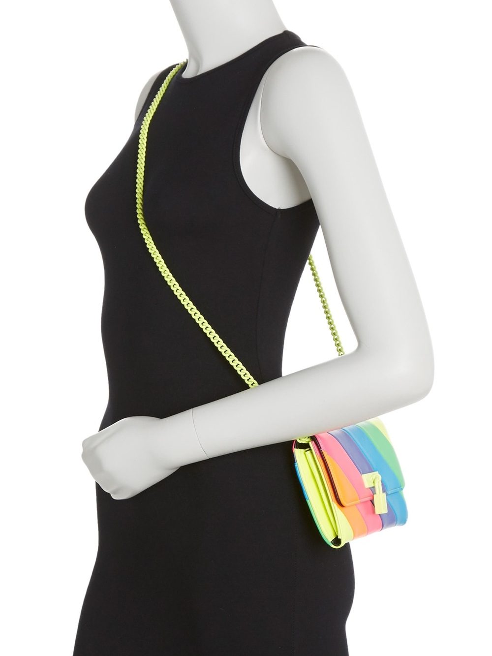 Kurt Geiger London Brixton Neon Rainbow Chain Wallet NWOT - Picture 8 of 9